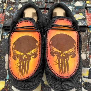Custom Leather Top Hey Dudes - Punisher