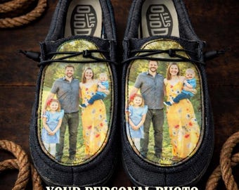 Custom Top Hey Dudes with matching keychain -  Your own photo