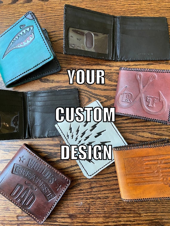 Hand painted leather wallet
