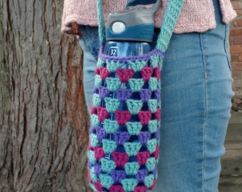 Granny stripe water bottle sling pattern