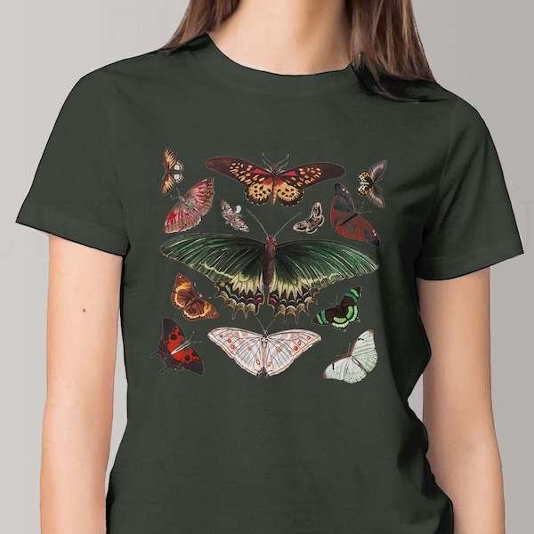 BUTTERFLY tshirt | Gift For Step Moms, Butterfly TShirt for women | Cottagecore T Shirts, Woodland T Shirt Vintage Shirt CelestesStudio©