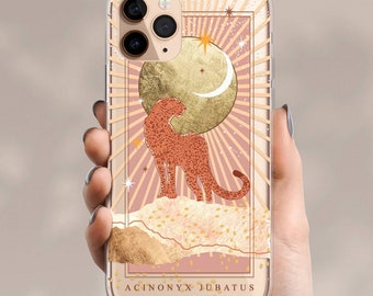 LEOPARD iPhone 15 Case Clear / Celestes.Studio© / Moon iPhone 15 Case Clear / iPhone 14 Pro Max Case / iPhone 14 Plus Case Clear