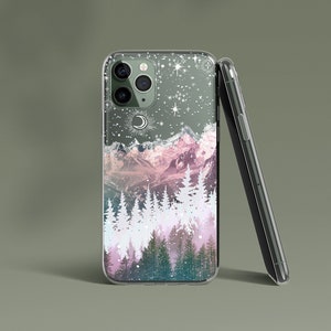 FOREST iPhone 14 Pro Case Clear / Celestes.Studio© / Celestial Aesthetic iPhone Covers / Cute Starry Sky iPhone 14 Plus Case Clear