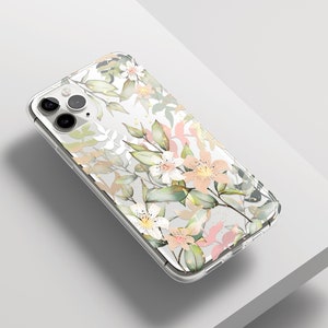 WATERCOLOR iPhone 15 Case Clear / Celestes.Studio© / Best Phone Cases For Green iPhone 13 Pro Max / Green iPhone 14 Pro case Floral