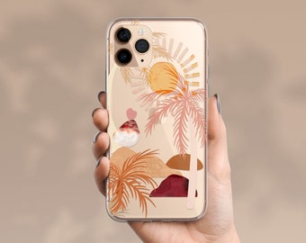 PALM TREE iPhone 15 Case Clear / Celestes.Studio© / Cute Boho iPhone 14 Plus Case Clear / iPhone 14 Pro Max Case Clear / Summer iPhone Case