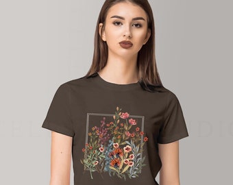 WILDFLOWER Graphic Womens tshirt | Gift For Step Moms | Cottagecore Tshirt | Floral TShirt for women | Vintage Tshirt CelestesStudio©