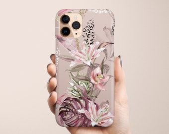 iPhone 15 Case, iPhone 13 Pro Case, LILY Flower Protective,  Floral Celestes.Studio©,Taupe  Case, iPhone 14 Case