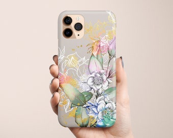 Coque iPhone 15, Coque iPhone 13 Pro, MAGNOLIA Floral, FlowersVintage Celestes.Studio© Coque iPhone 14