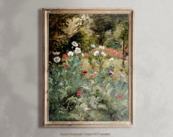 VINTAGE ART PRINT / Poppy Downloadable Art | Vintage Flower Prints | Farmhouse Decor / Digital Portrait Art Prints / Celestes Studio©