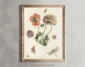 FALL FLOWERS Downloadable Art Prints / Gallery Wall Art Prints / Vintage Flower Print | Antique Botanical Art PRINTABLE / Celestes.Studio©