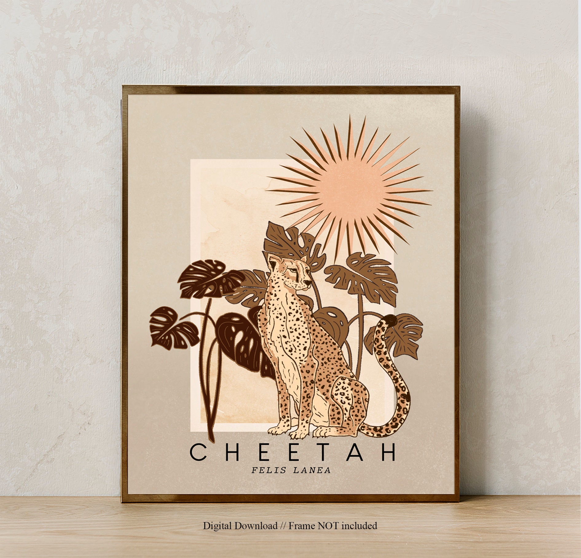 CHEETAH Art Print Beige Art Prints Boho Art Prints Kids | Etsy