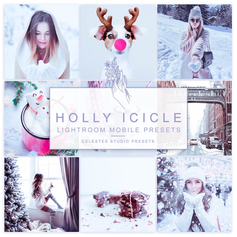 HOLLY Lightroom Mobile Presets, Winter Instagram Presets, Best Presets Christmas Lightroom Presets. Celestes.Studio© image 1