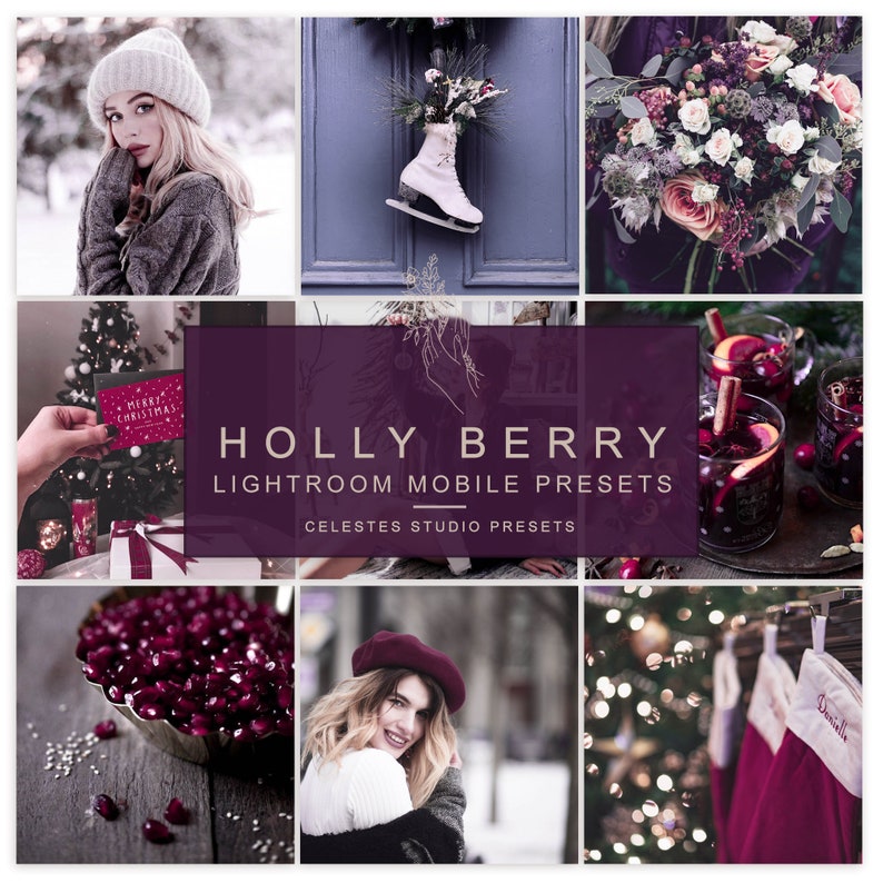 HOLLY Lightroom Mobile Presets, Winter Instagram Presets, Best Presets Christmas Lightroom Presets. Celestes.Studio© image 6