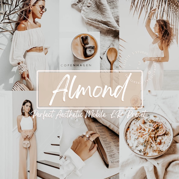 ALMOND Mom Blogger Lightroom Mobile Presets, Warme Instagram Presets, Beste Presets, Tan Preset, Sonnenlicht Ästhetische Presets. Celestes.Studio©