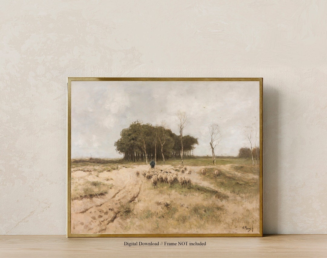 FARMHOUSE Decor Printable / Vintage Painting Print / Downloadable Art ...