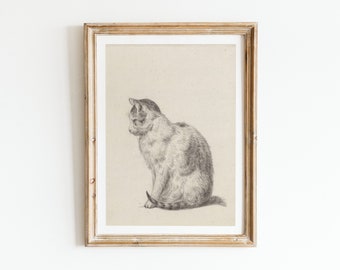 CAT Art Printable / CAT Art Prints Vintage / Boerderij Decor Gallery Wall Prints / Cottage Art Print / DIGITALE Download / Celestes.Studio©