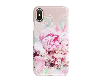 iPhone 15 Case, iPhone 13 Pro Case, PEONY Floral iPhone 14 Pro Case, Celestes.Studio©, Pink Peony Flowers iPhone 14 Case iPhone 14 Case