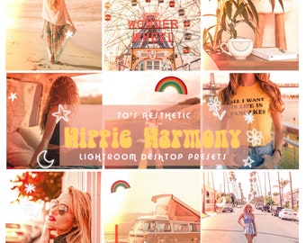 HIPPIE HARMONY Lightroom DESKTOP Presets Filter, Instagram Presets. Light Flare Vintage Retro Presets, Beste Presets, Celestes.Studio©