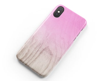 iPhone 15 Case, iPhone 13 Pro Case, NEON Pink Wood Print, Tough Wood Celestes.Studio©,  Floral Bright Fuchsia iPhone 14 Case