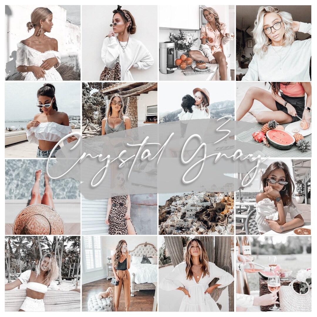CRYSTAL GRAY Mom Blogger Lightroom Mobile Presets, Gray Photo Filters ...