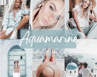 AQUAMARINE Lightroom Mobile Presets, Instagram Filter, Beste Presets, Helle Lightroom Influencer Presets. Celestes.Studio©