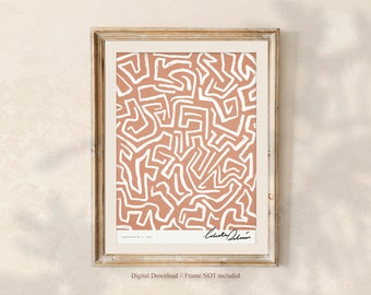 BAUHAUS Art Print / Abstract Art Prints / Finger Labyrinth / Minimal Living Room Art / Printable Art / DIGITAL Download / Celestes.Studio©