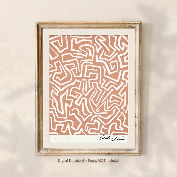 BAUHAUS Art Print / Abstract Art Prints / Finger Labyrinth / Minimal Living Room Art / Printable Art / DIGITAL Download / Celestes.Studio©