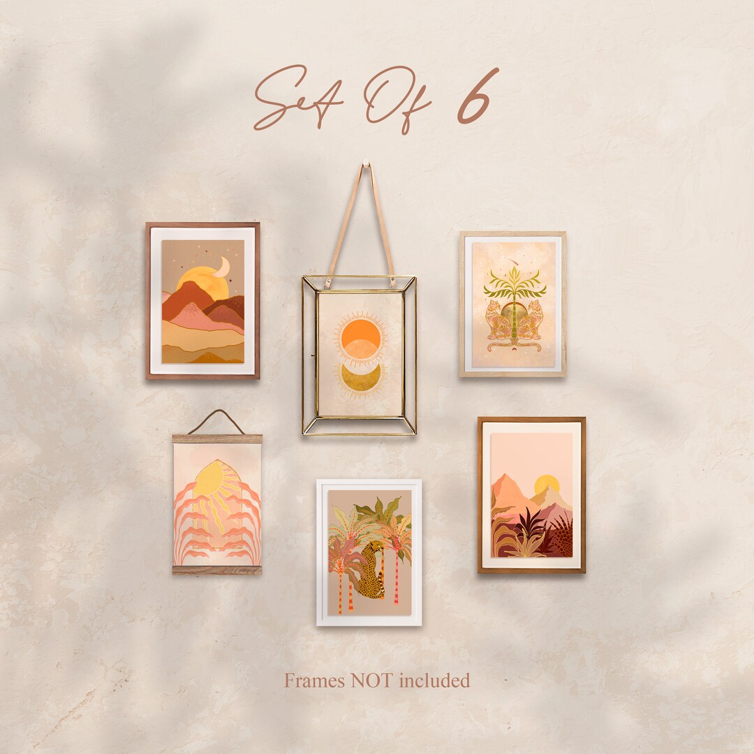 Art Print SET OF 6 Wall Art Prints, Jungle Gallery Wall Decor, Kids