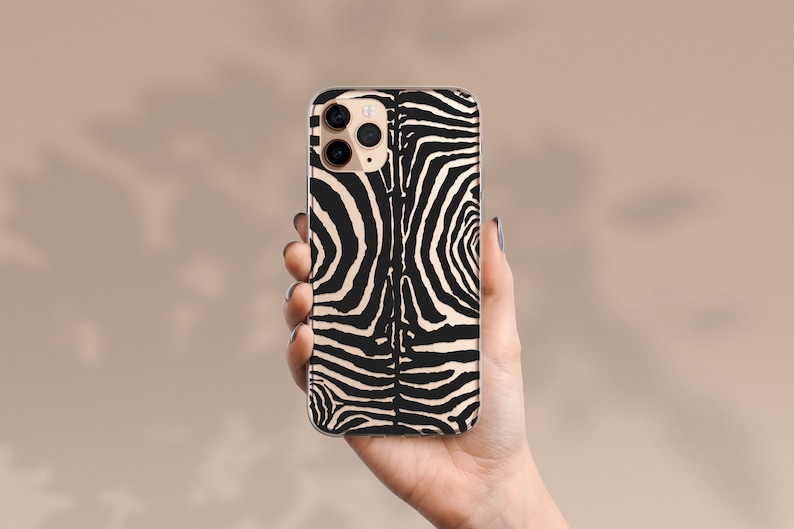 BLACK iPhone 14 Case Clear Celestes Studio© Zebra Print iPhone XS Case Clear, Black iPhone X Case, Animal Print iPhone Xs Max Case Clear 