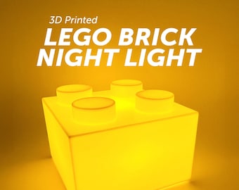 3D-utskriven LEG0-inspirerad nattlampa i tegel – Vancouver Made Decor