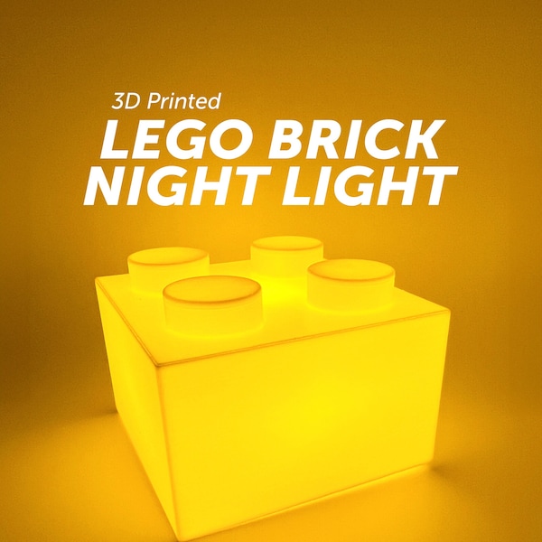 3D-utskriven LEG0-inspirerad nattlampa i tegel – Vancouver Made Decor