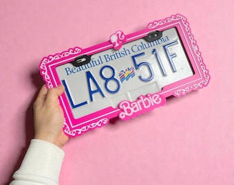 Pink Doll Inspired Popplate | 3D License Plate Frame | Cute Pink
