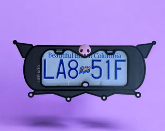 Popplates – Kuromi Inspired License Plate Frame – Kawaii Cute