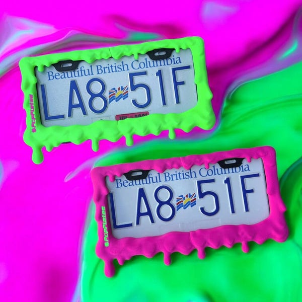 Toxic Goop License Plate Frame | 3D Dripping Slime Car Accessory