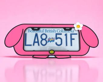 Marco para matrícula inspirado en My Melody: decoración kawaii rosa para coche