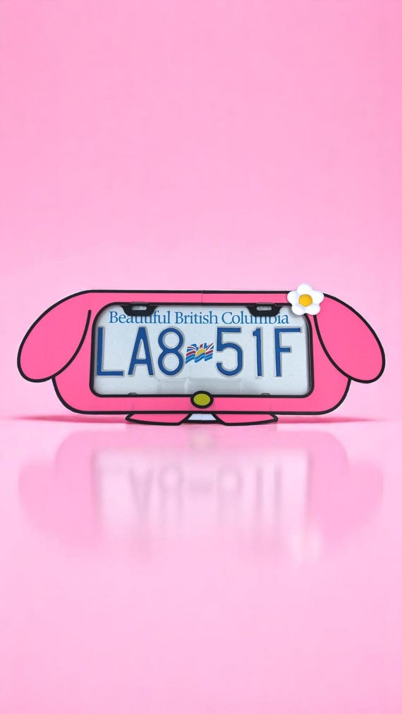 My Melody Inspired License Plate Frame: Pink Kawaii Car Decor