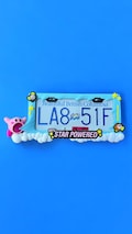 3D Printed Kirby License Plate Frame: Kawaii Car Accessory product logo