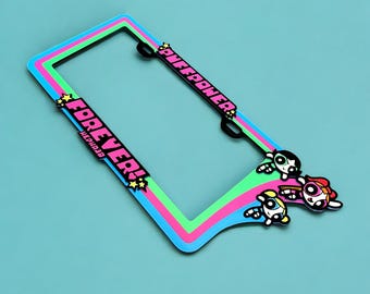 PopPlates - PowerPuff Girls Inspired 3D Multi-Color License Plate Frame Design - Updated**