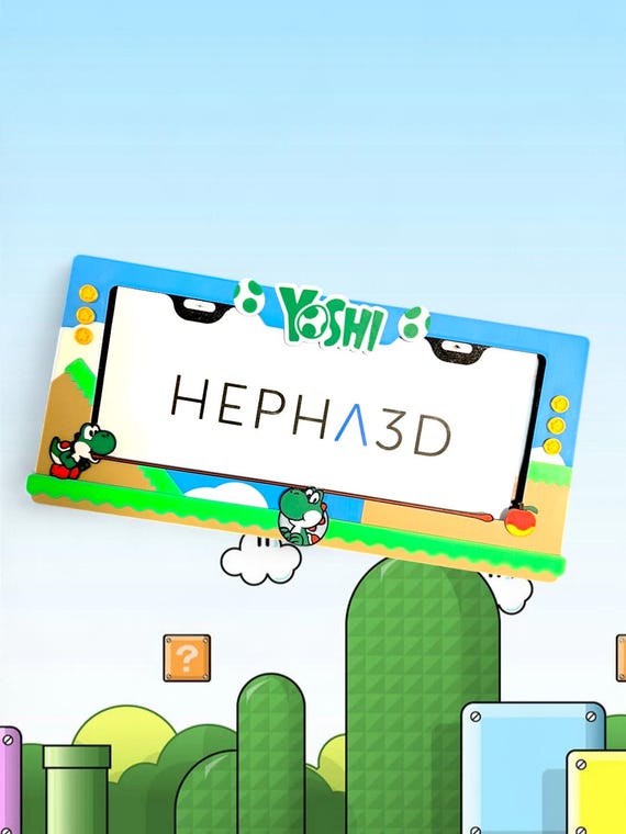 Popplates — Yoshi-inspired 3D License Plate Frame - Super Mario