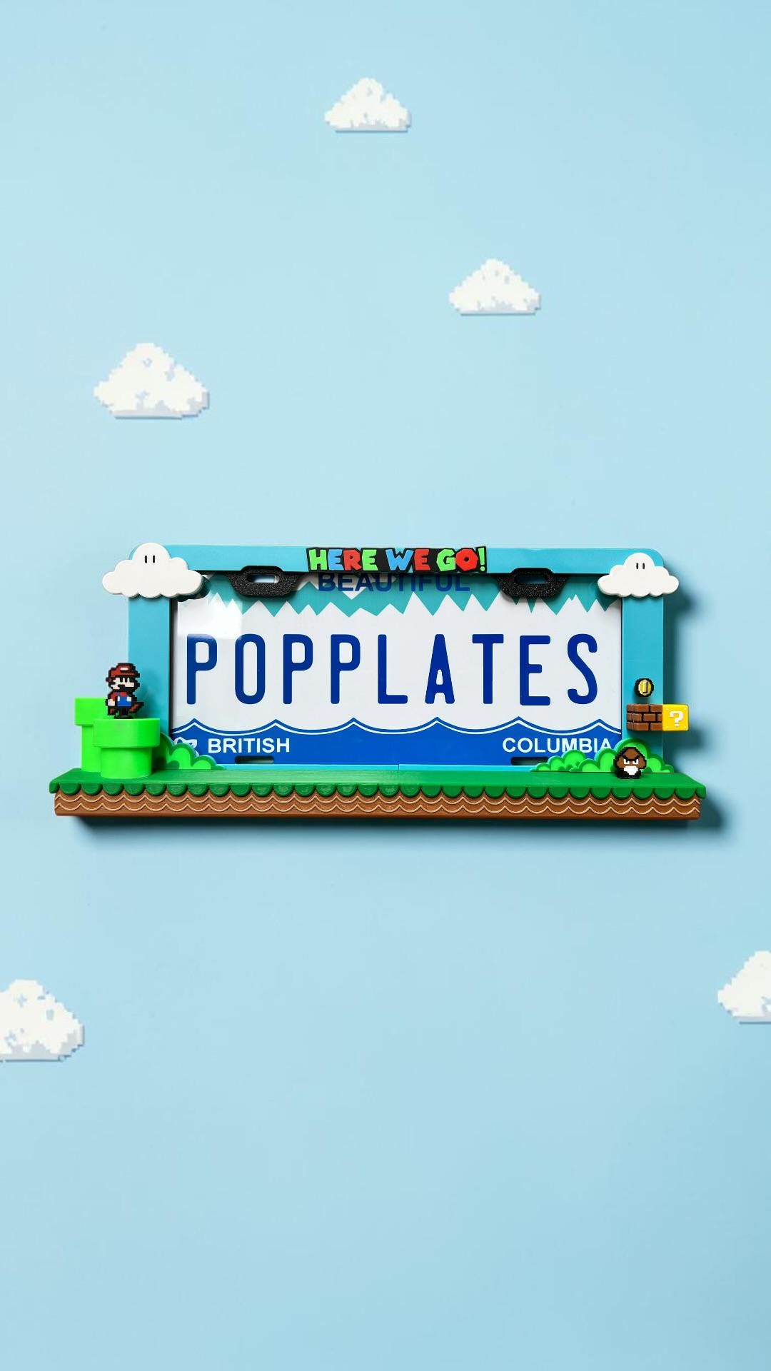 Retro Pixel Platformer License Plate Frame – 3D Gaming Car Accessory ...