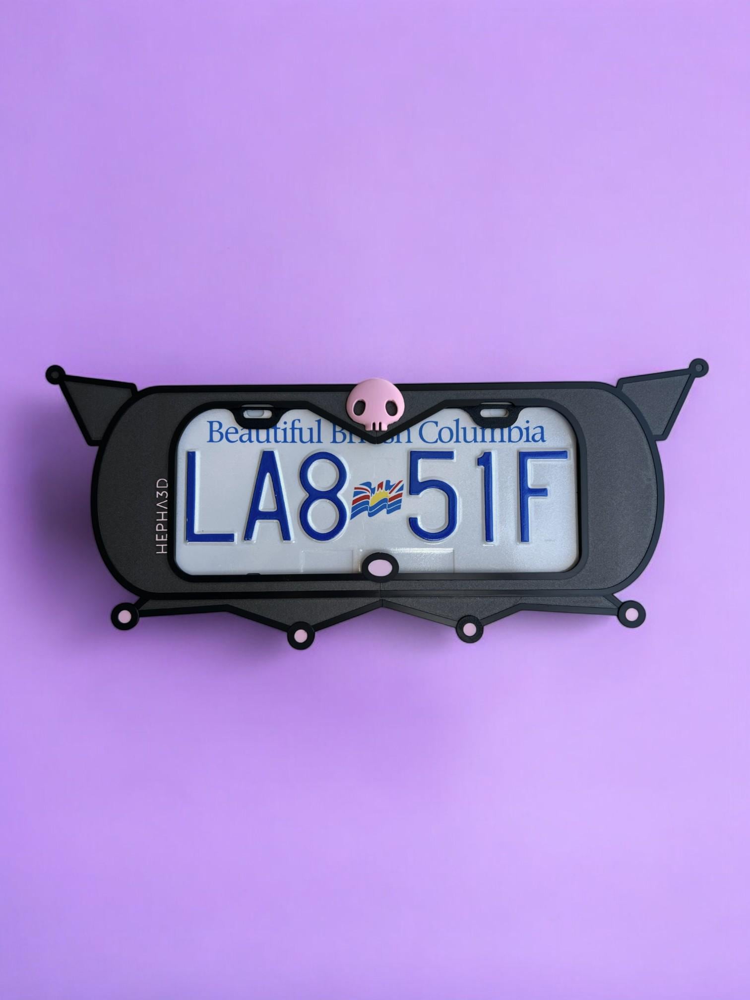 Popplates – Kuromi Inspired License Plate Frame – Kawaii Cute