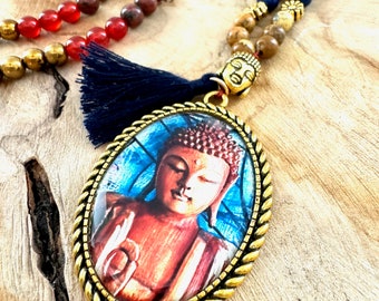 Namasté Jewels collier Bouddha bleu