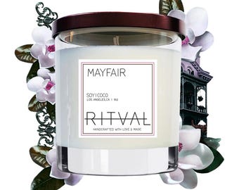 Mayfair Candle: Cherry Blossom, Magnolia, Peony - Soy and Coconut candle - 9oz