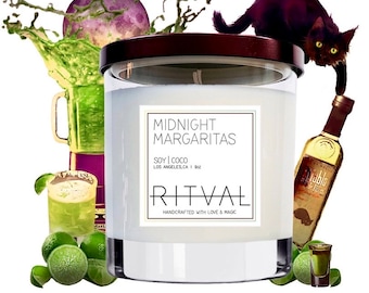 Midnight Margaritas Candle: Lime Peel, Sugar, Lemon Verbena - 9oz Soy & Coconut Candle