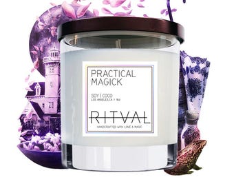 Practical Magick Candle: Red Currants, Black Tea, Sweet Jasmine - 9oz Soy and Coconut Candle