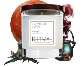 Midnight Moon Candle: Ginger, Rose, Saffron, Tonka Bean - Soy & Coconut 9oz candle