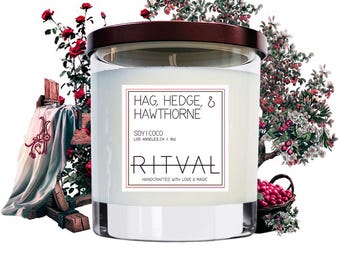 Hag, Hedge, & Hawthorne: Cherry Blossom, Nectarine, Honey, Red Currant - Soy and Coconut candle - 9oz