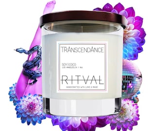 TranscenDance Candle - Dahlia and Orange Blossom, Lily of the Valley, Pachouli - Soy & Coconut Candle - 9oz