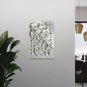 Clay Wall Sculpture On Canvas.  Minimalist Wall Decor. Sculpted Wall Art. Textured Art. - 3D Wall Art.