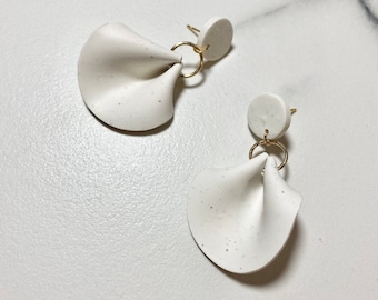 Bohemian Style Statement Earrings Minimal and Modern Handmade Jewelry Dainty Earrings Nude Polymer Clay Earrings Gift Idea